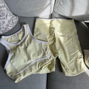 Willow Light Yellow Bike Shorts Set